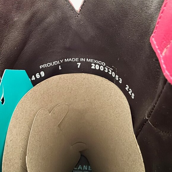 Lane COSSETTE Hot Pink Cowboy Boots Western Cowgirl Tall Snip Toe Womens Size 7 - Picture 10 of 11